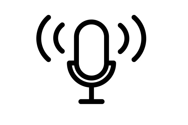 Graphic illustration of microphone sending sound