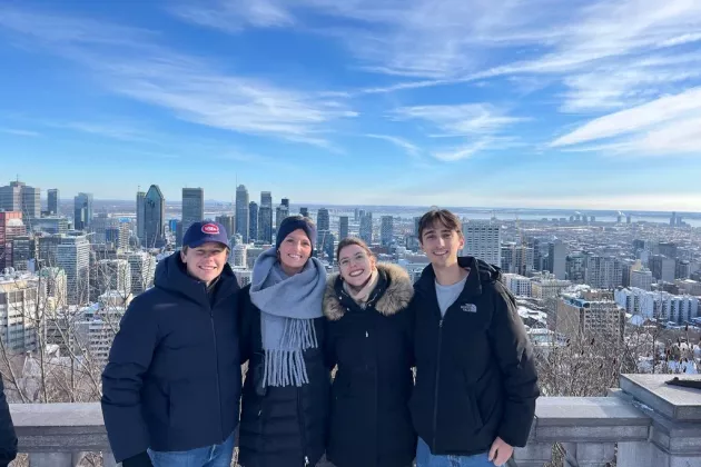 Picture outside with the four teammates of the Molson team