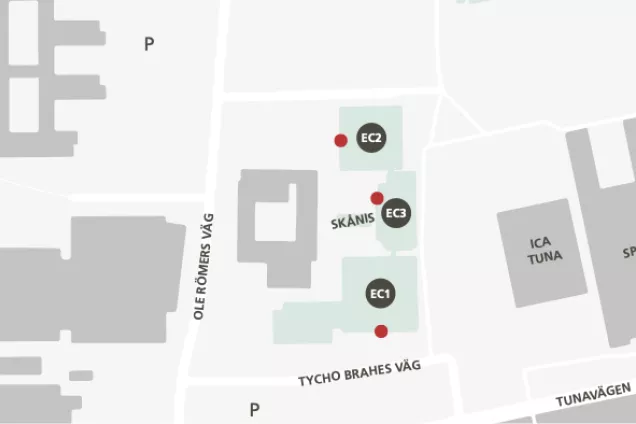 Detail from graphic campus map