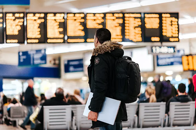 Student at airport